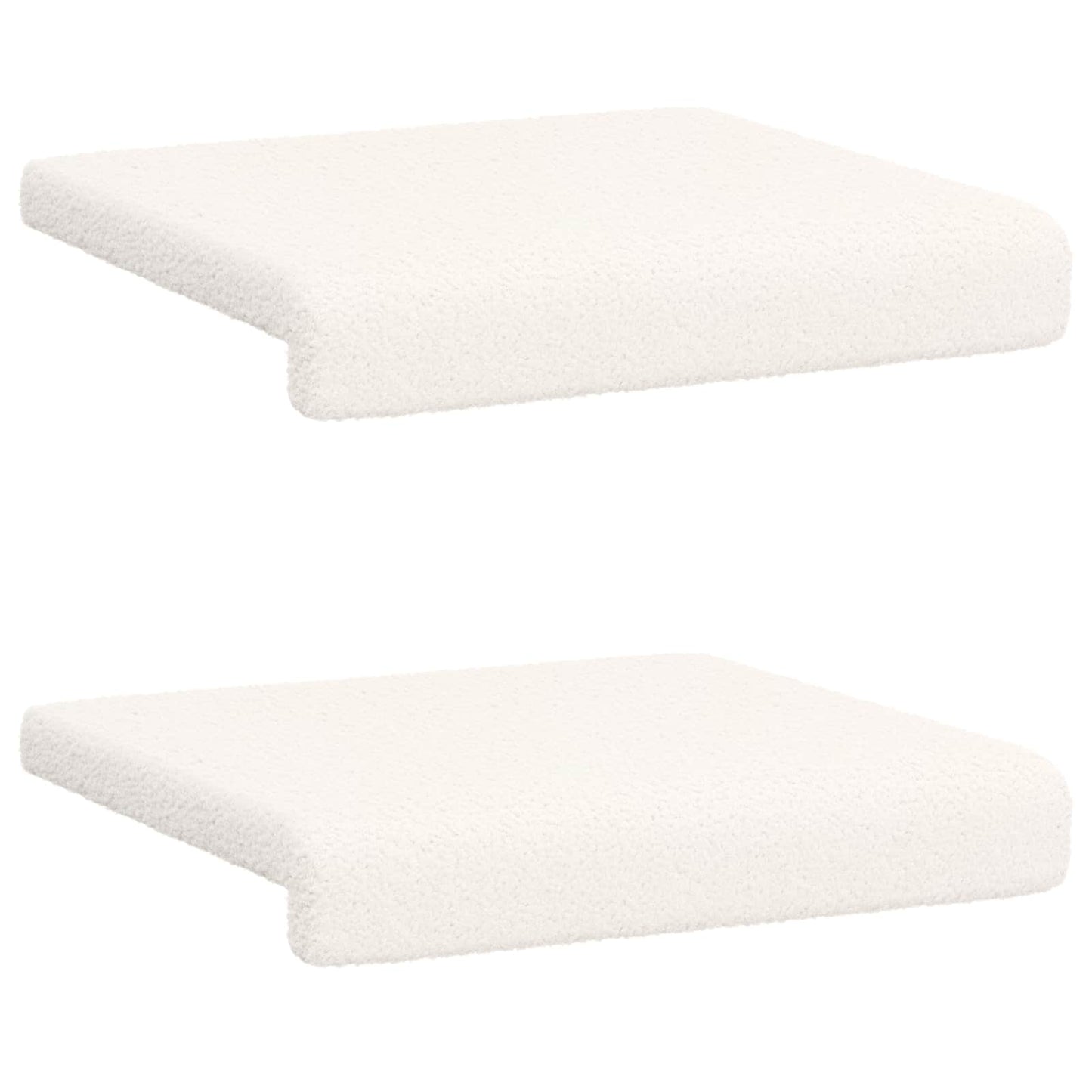 Bench Cushion 2 pcs Sherpa Fabric Cream Depth 35 cm