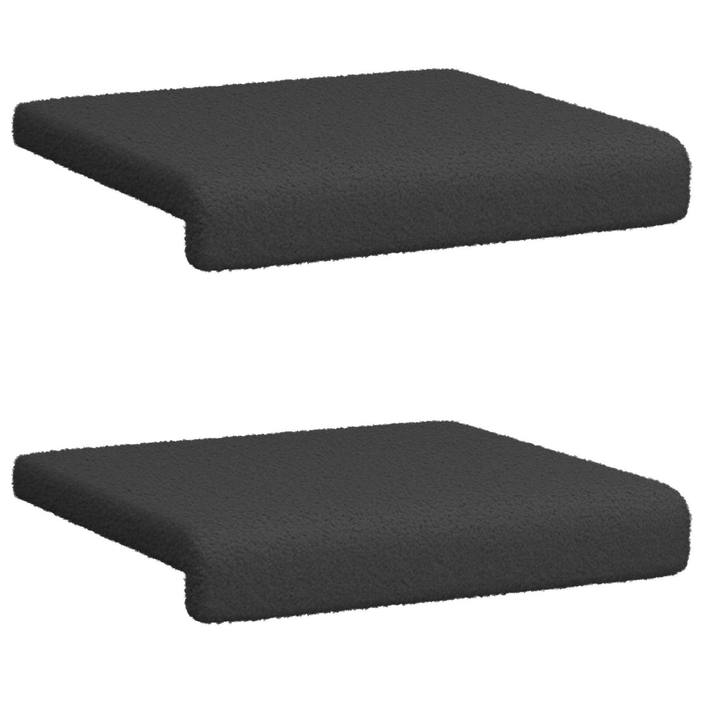 Bench Cushion 2 pcs Sherpa Fabric Dark Grey Depth 35 cm