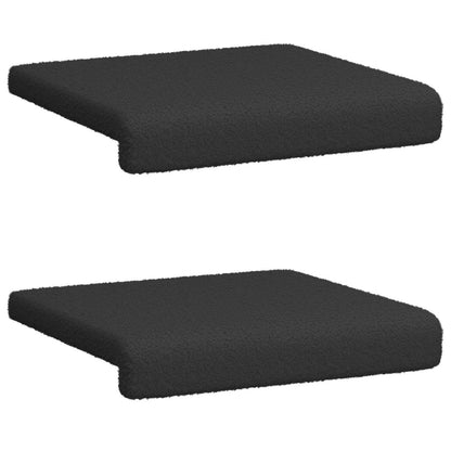 Bench Cushion 2 pcs Sherpa Fabric Black Depth 35 cm