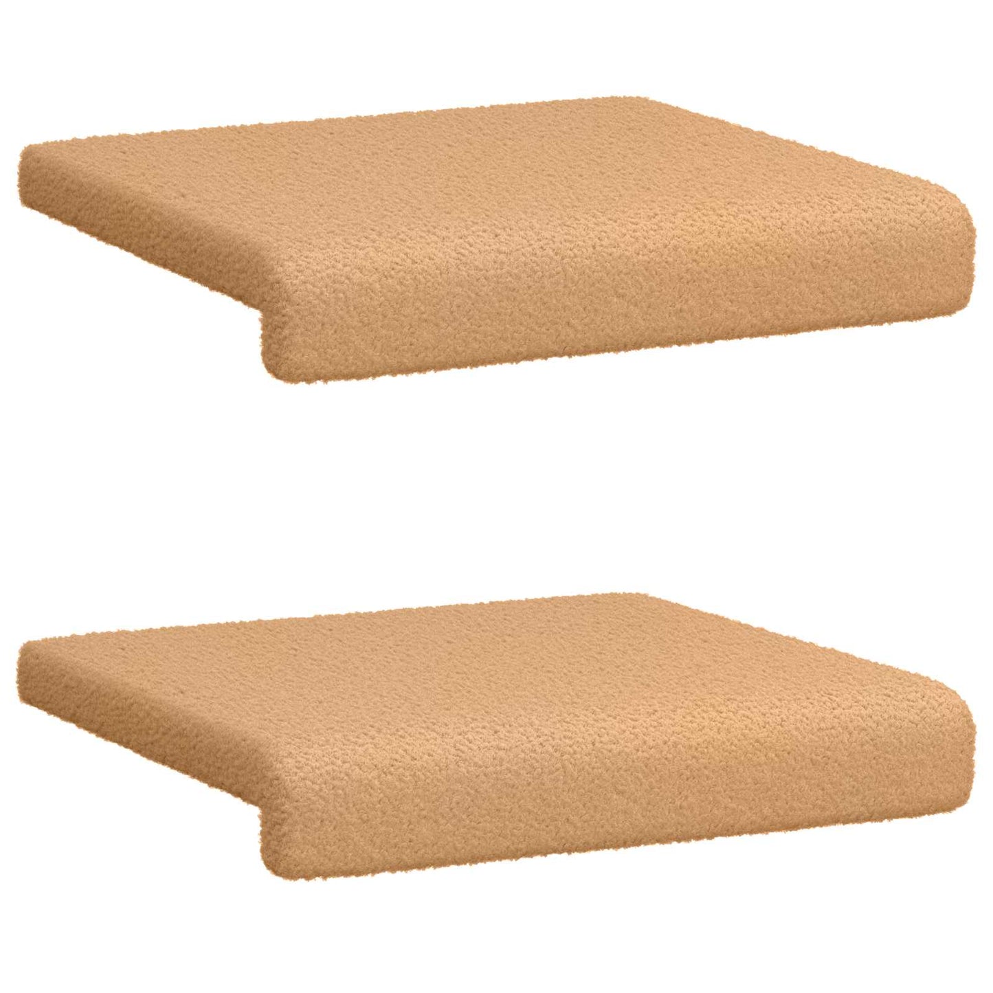 Bench Cushion 2 pcs Sherpa Fabric Beige Depth 35 cm