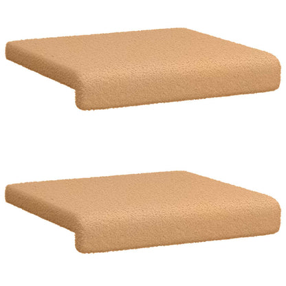Bench Cushion 2 pcs Sherpa Fabric Beige Depth 35 cm