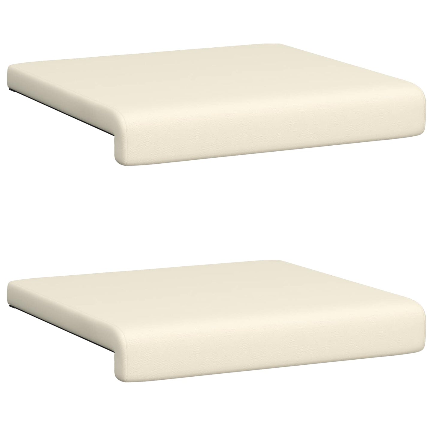 Bench Cushion 2 pcs Textured Velvet Cream Depth 35 cm