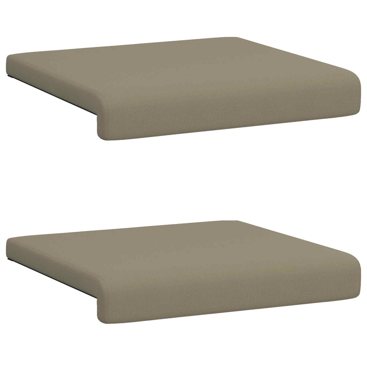 Bench Cushion 2 pcs Textured Velvet Khaki Depth 35 cm