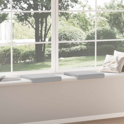 Bench Cushion 2 pcs Textured Velvet Light Grey Depth 35 cm