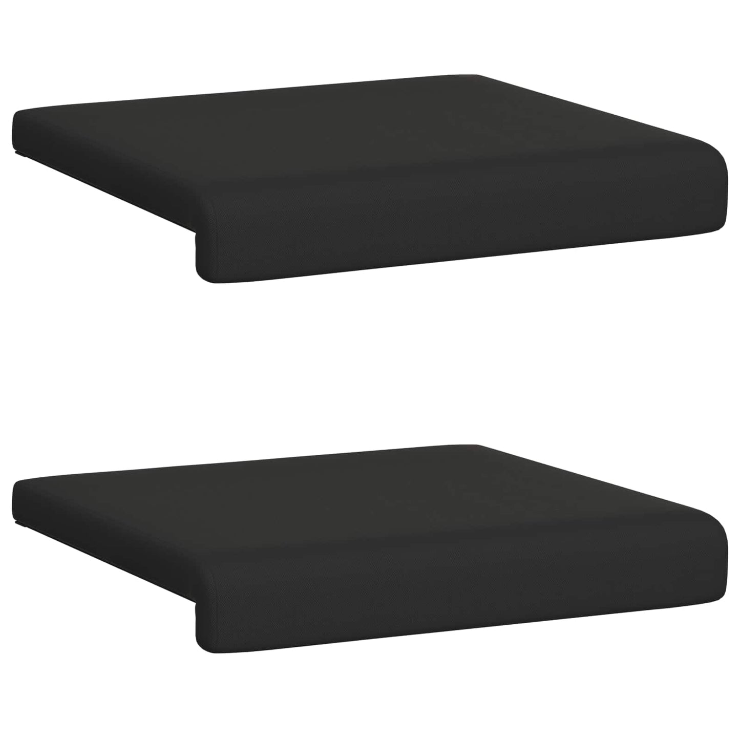 Bench Cushion 2 pcs Textured Velvet Black Depth 35 cm