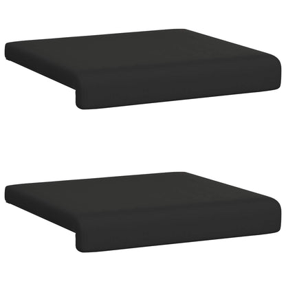 Bench Cushion 2 pcs Textured Velvet Black Depth 35 cm