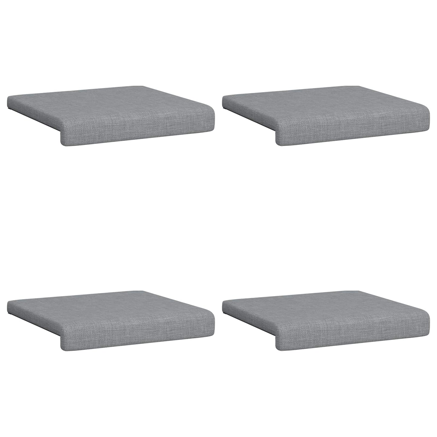 Bench Cushion 4 pcs Fabric Light Grey Depth 35 cm