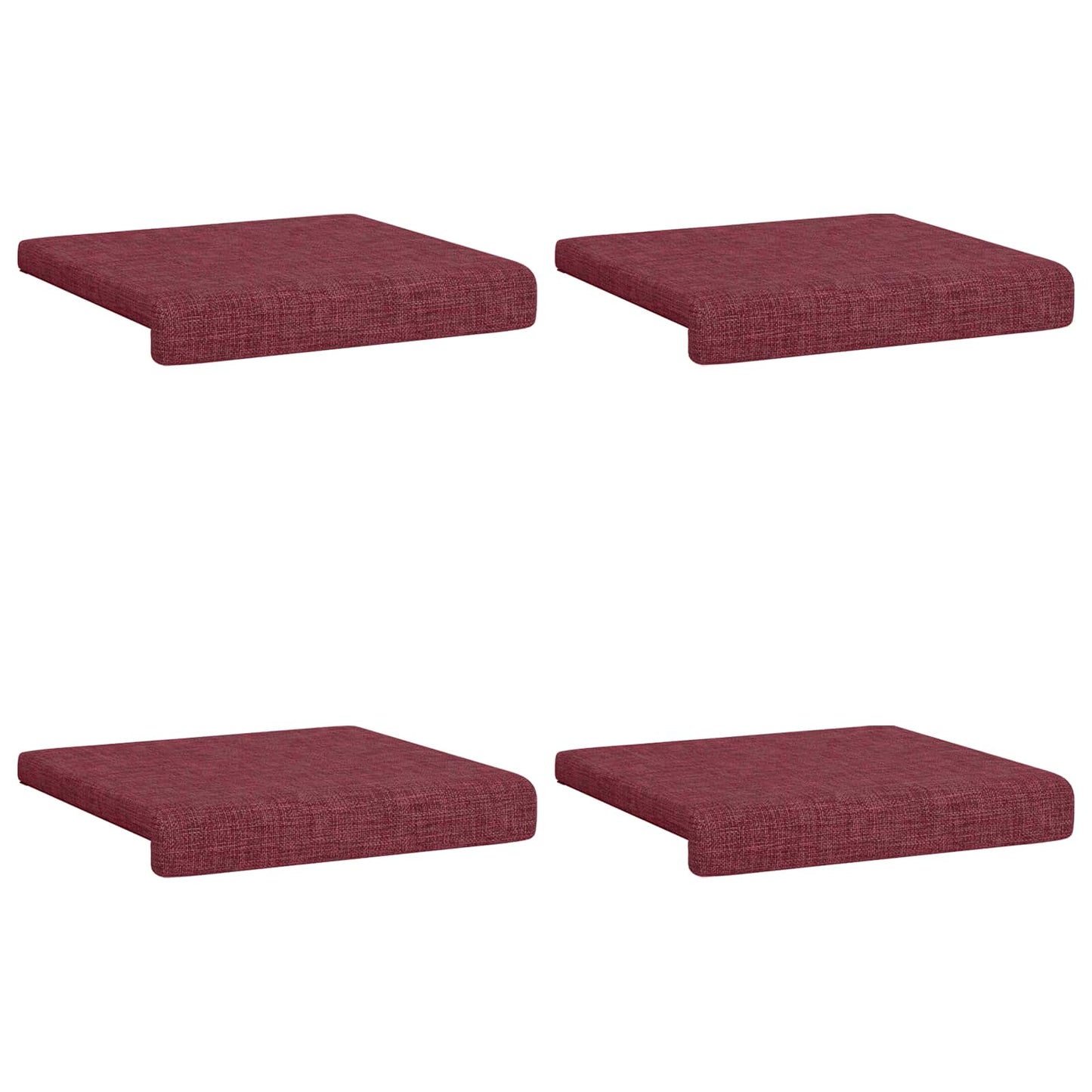 Bench Cushion 4 pcs Fabric Wine Red Depth 35 cm