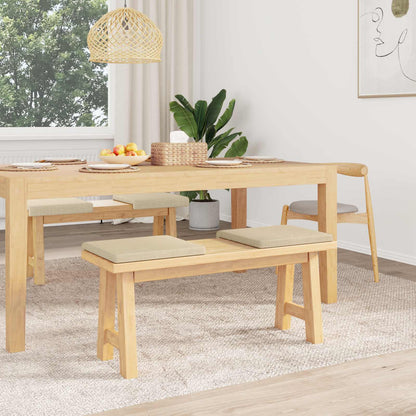 Bench Cushion 4 pcs Fabric Cream Depth 35 cm