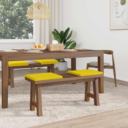Bench Cushion 4 pcs Fabric Light Yellow Depth 35 cm
