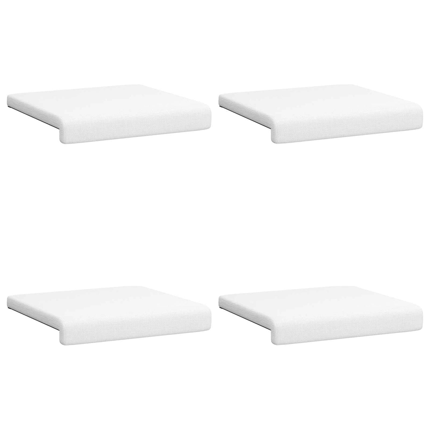 Bench Cushion 4 pcs Fabric White Depth 35 cm