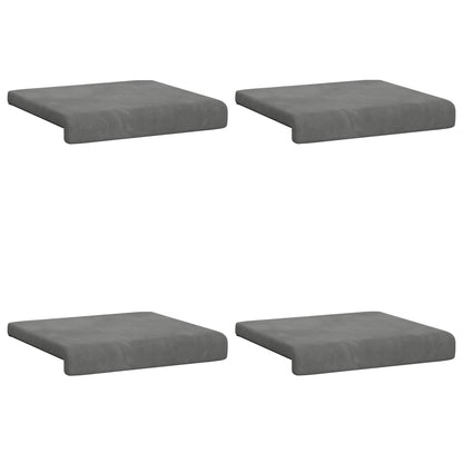 Bench Cushion 4 pcs Velvet Dark Grey Depth 35 cm
