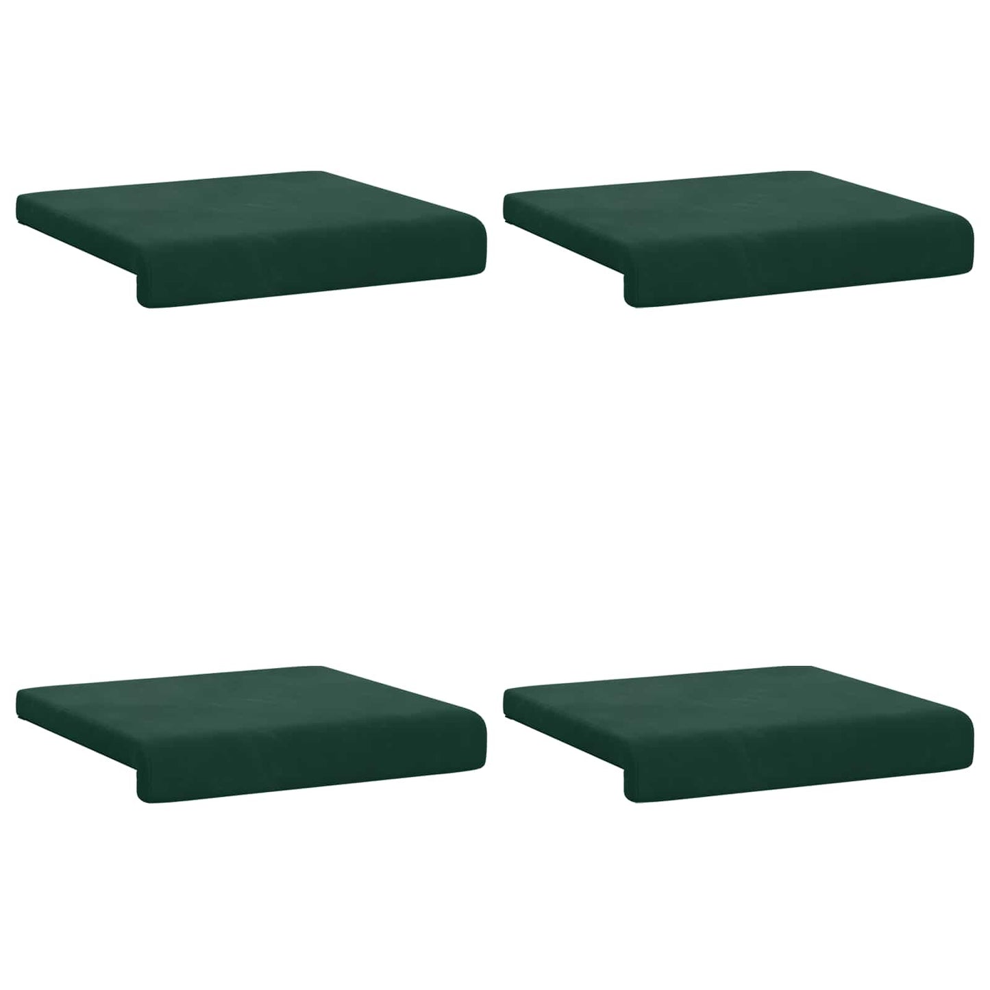 Bench Cushion 4 pcs Velvet Dark Green Depth 35 cm