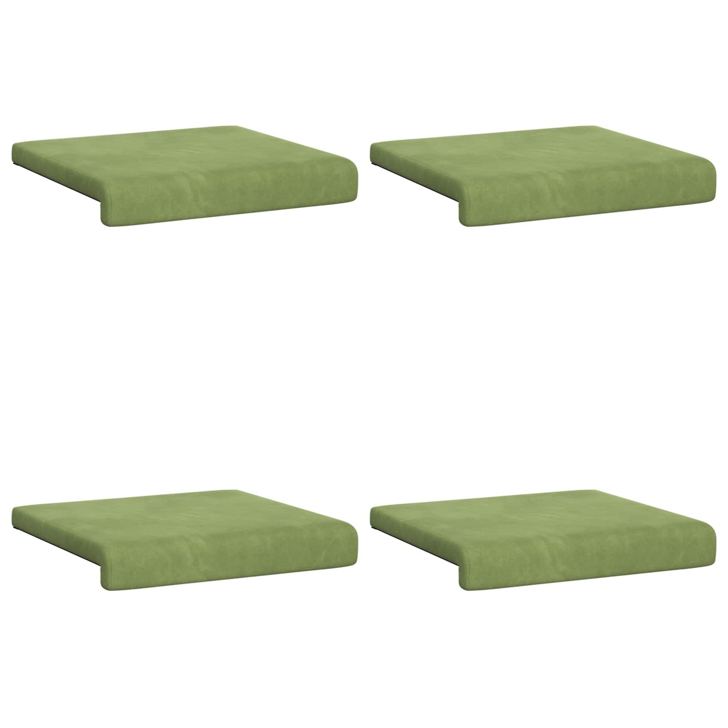 Bench Cushion 4 pcs Velvet Light Green Depth 35 cm