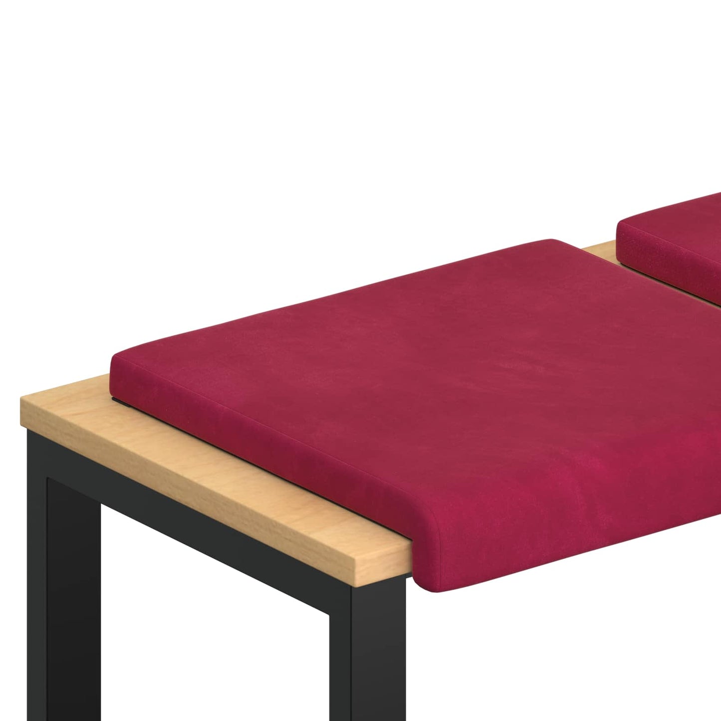 Bench Cushion 4 pcs Velvet Wine Red Depth 35 cm