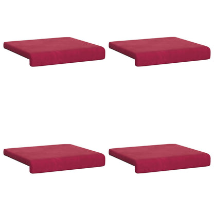 Bench Cushion 4 pcs Velvet Wine Red Depth 35 cm