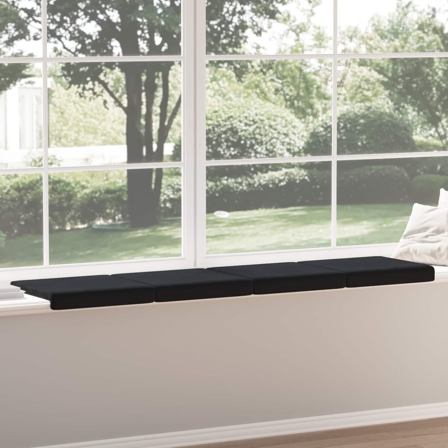 Bench Cushion 4 pcs Velvet Black Depth 35 cm