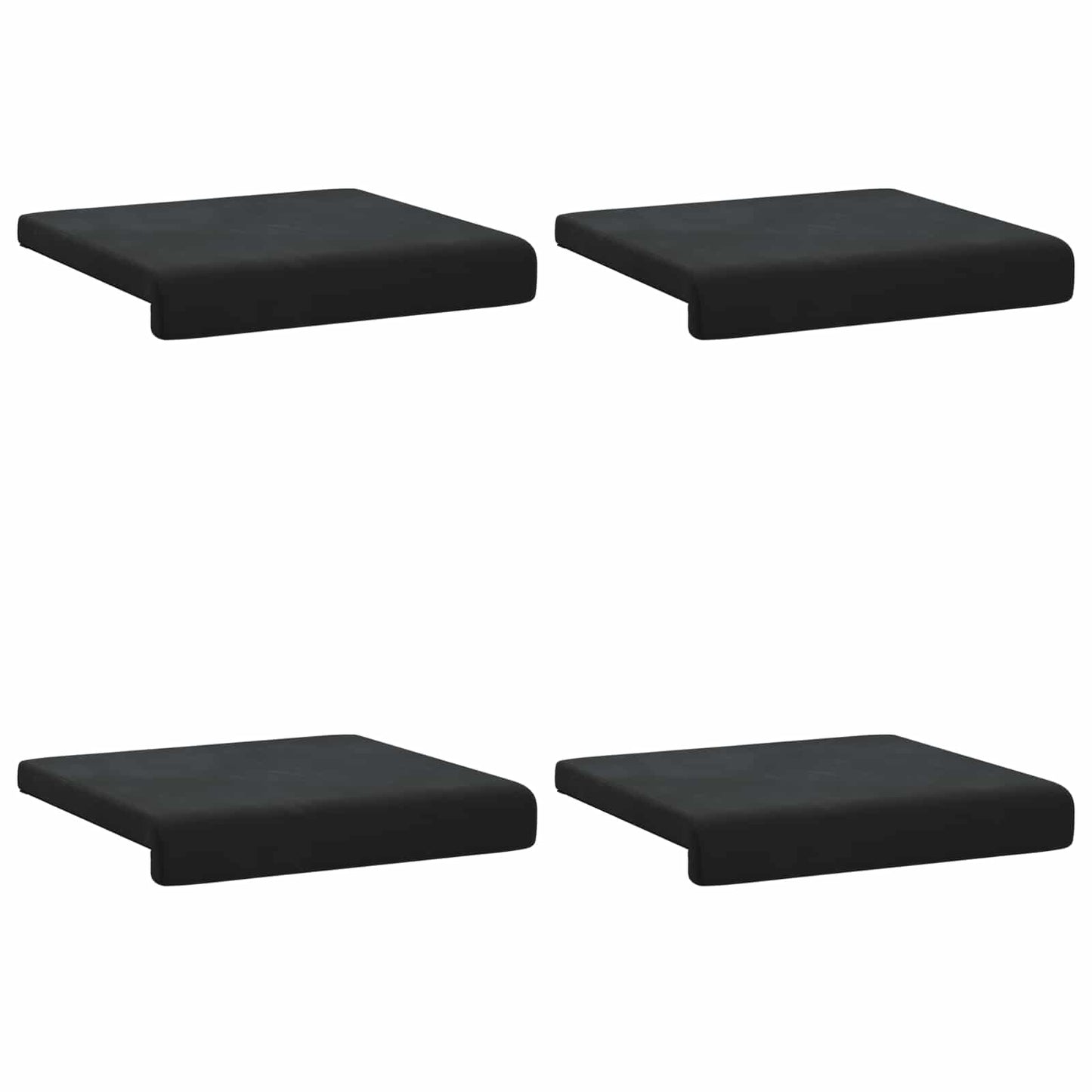 Bench Cushion 4 pcs Velvet Black Depth 35 cm
