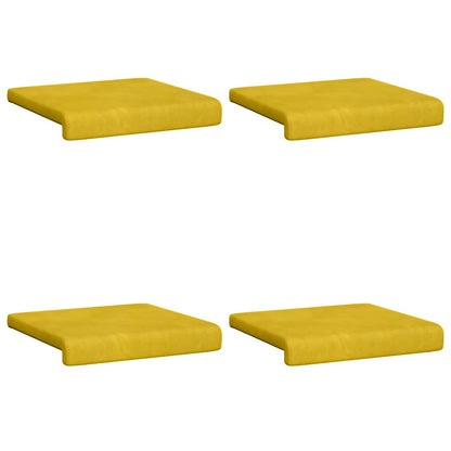 Bench Cushion 4 pcs Velvet Yellow Depth 35 cm