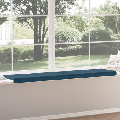 Bench Cushion 4 pcs Velvet Blue Depth 35 cm