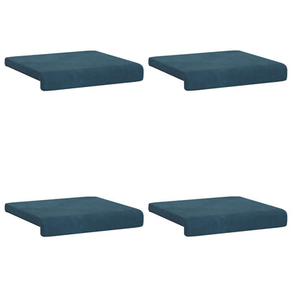 Bench Cushion 4 pcs Velvet Blue Depth 35 cm
