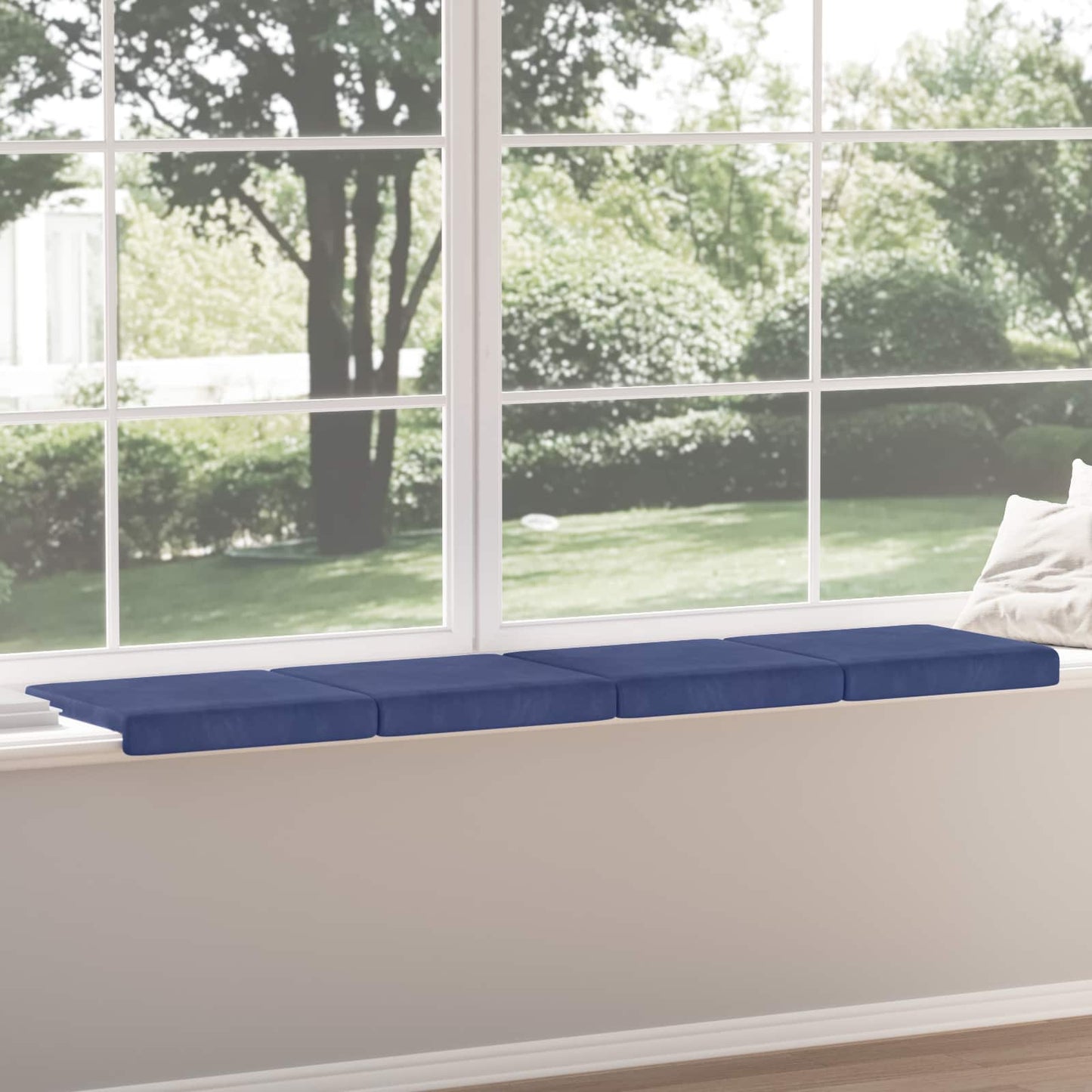 Bench Cushion 4 pcs Velvet Police Blue Depth 35 cm