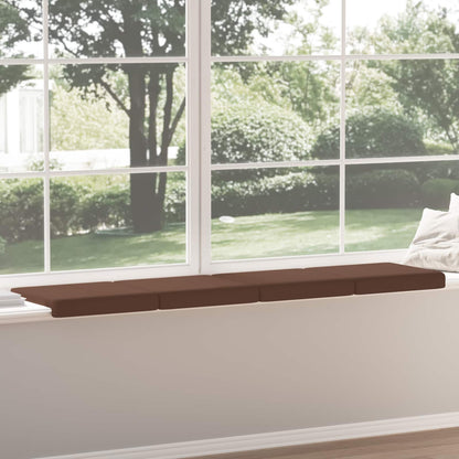Bench Cushion 4 pcs Faux Leather Brown Depth 35 cm