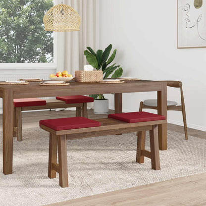 Bench Cushion 4 pcs Faux Leather Wine Red Depth 35 cm