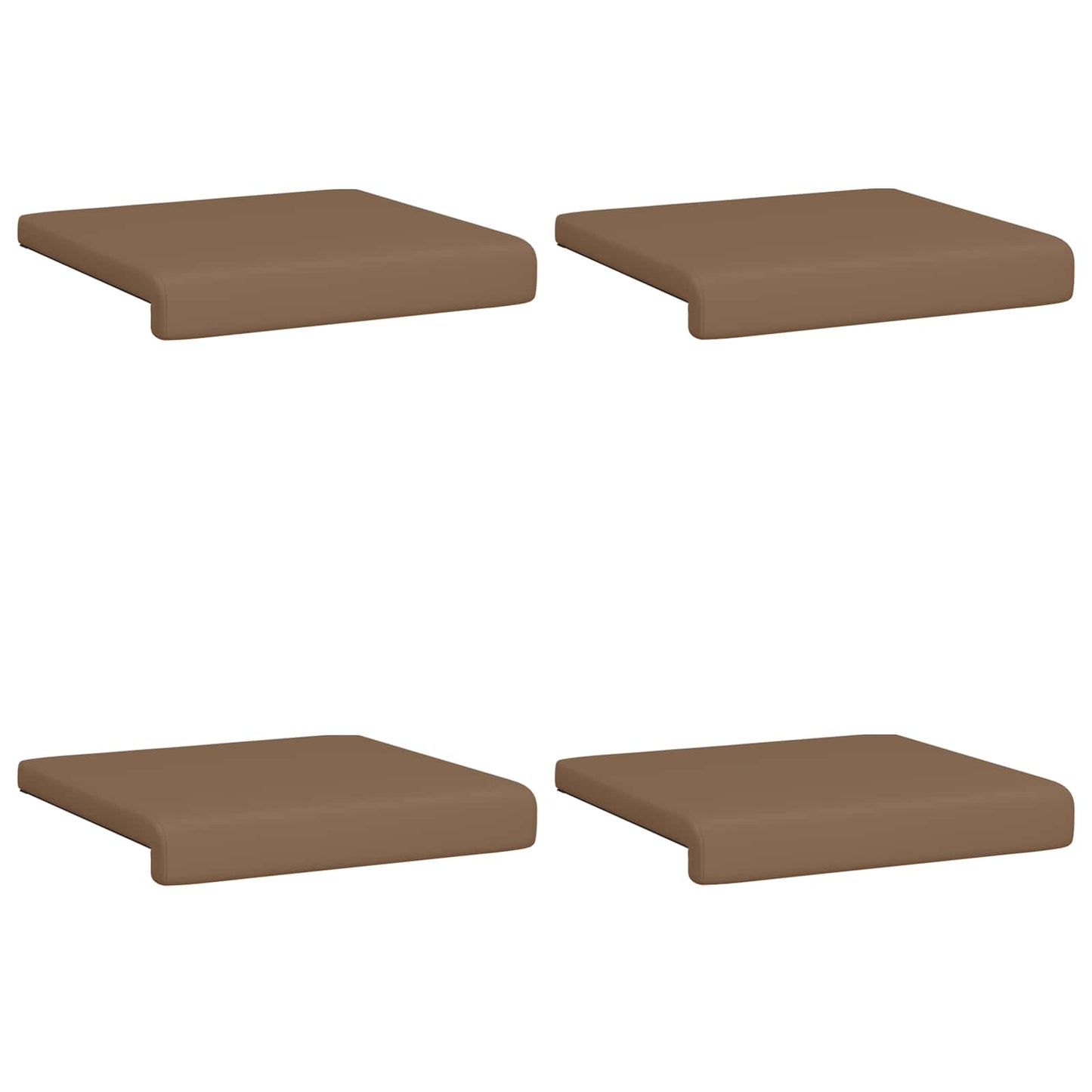 Bench Cushion 4 pcs Faux Leather Cappuccino Depth 35 cm