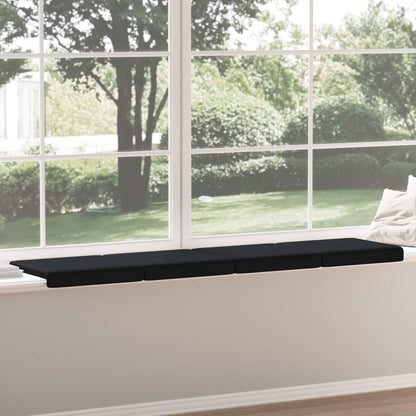 Bench Cushion 4 pcs Faux Leather Black Depth 35 cm