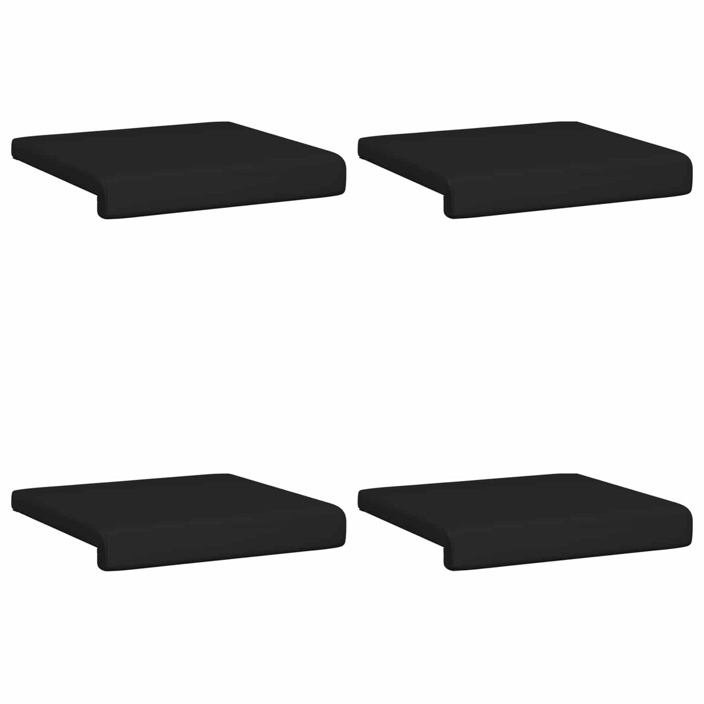 Bench Cushion 4 pcs Faux Leather Black Depth 35 cm