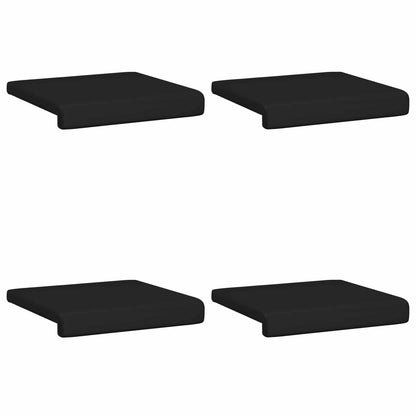 Bench Cushion 4 pcs Faux Leather Black Depth 35 cm