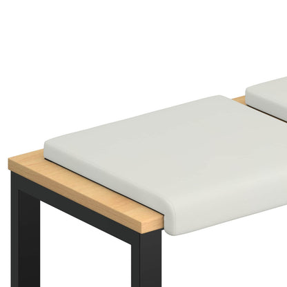 Bench Cushion 4 pcs Faux Leather White Depth 35 cm