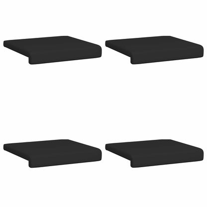 Bench Cushion 4 pcs Faux Leather Black Depth 35 cm