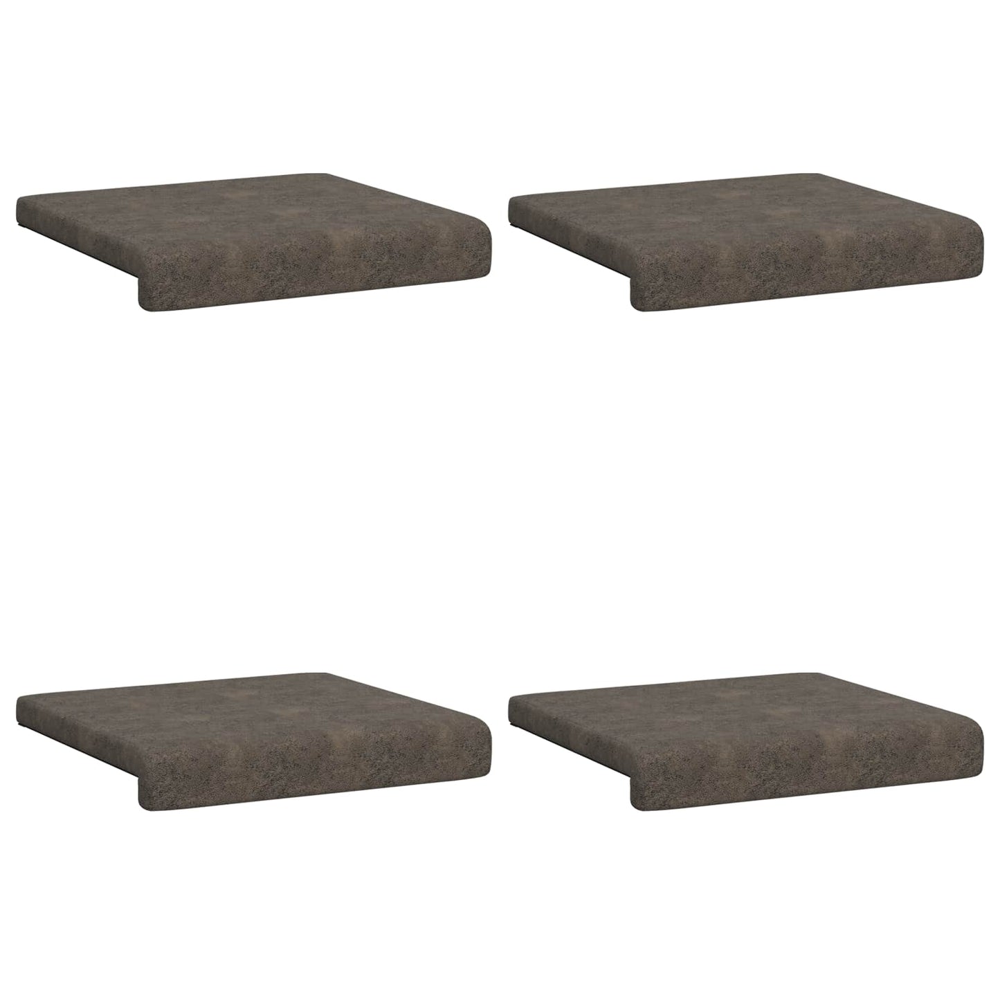 Bench Cushion 4 pcs Faux Suede Fabric Dark Grey Depth 35 cm