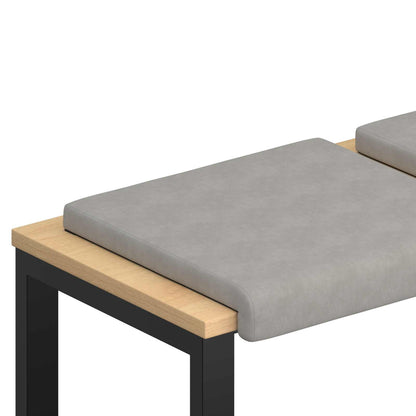 Bench Cushion 4 pcs Microfiber Light Grey Depth 35 cm