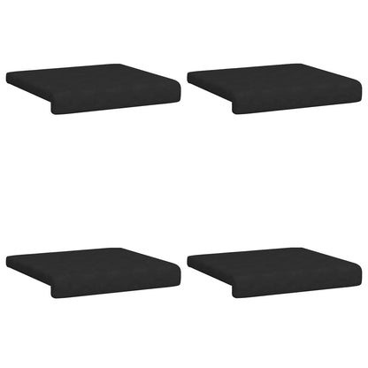 Bench Cushion 4 pcs Microfiber Black Depth 35 cm