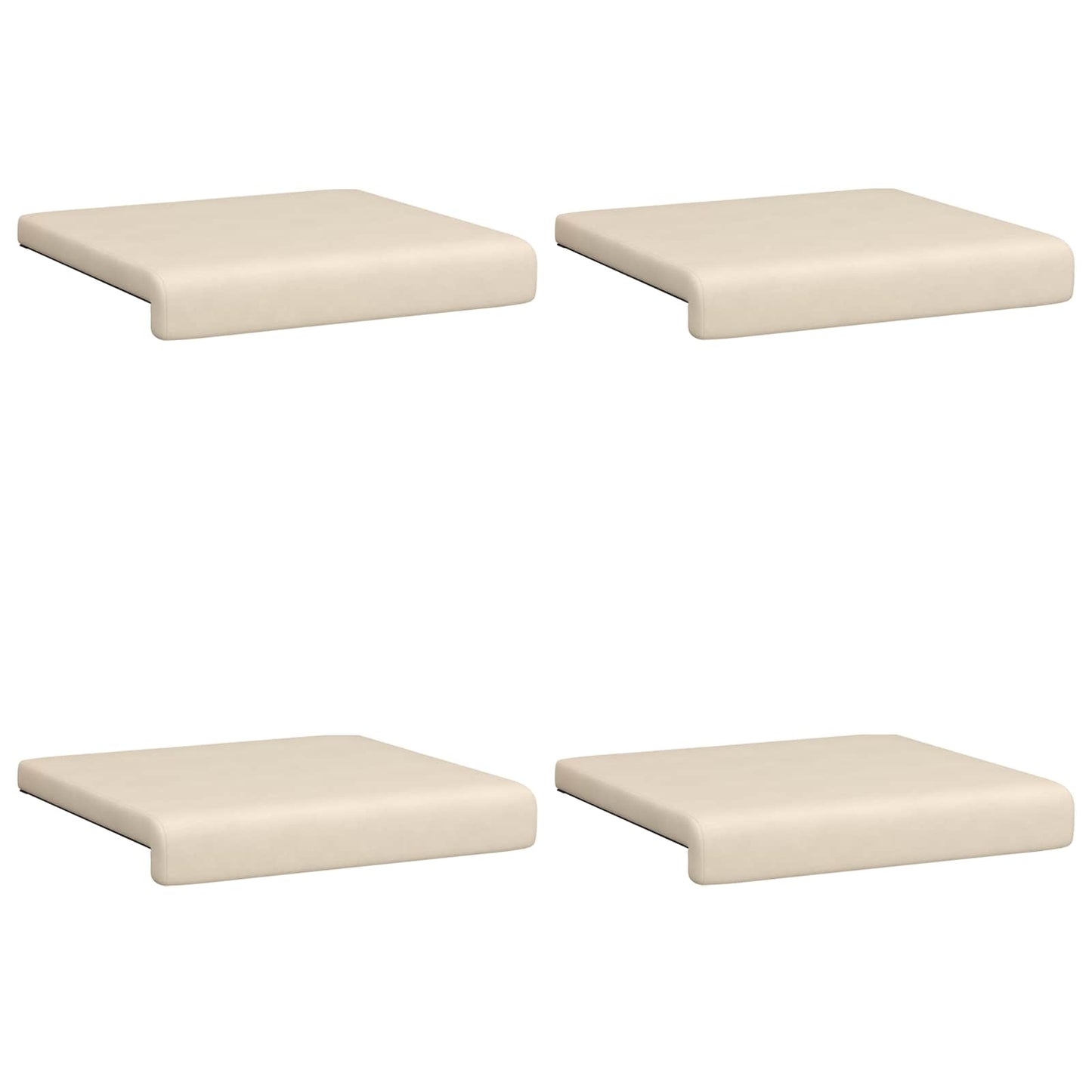 Bench Cushion 4 pcs Microfiber Beige Depth 35 cm