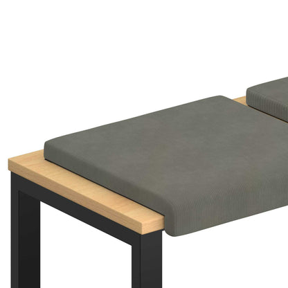 Bench Cushion 4 pcs Corduroy Light Grey Depth 35 cm