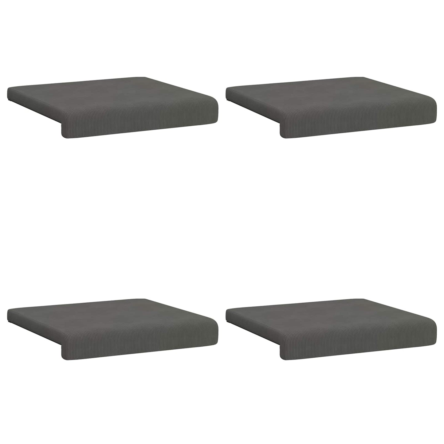 Bench Cushion 4 pcs Corduroy Dark Grey Depth 35 cm