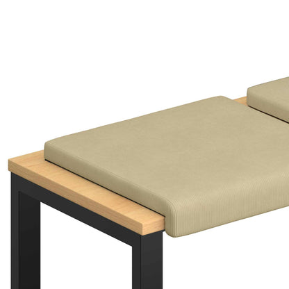 Bench Cushion 4 pcs Corduroy Grey Green Depth 35 cm