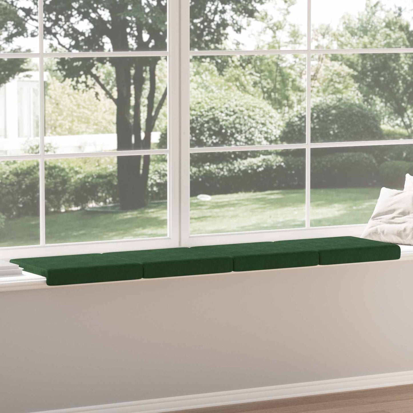 Bench Cushion 4 pcs Corduroy Dark Green Depth 35 cm