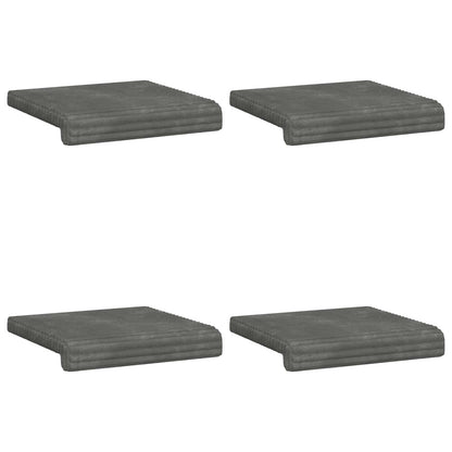 Bench Cushion 4 pcs Plush Corduroy Light Grey Depth 35 cm