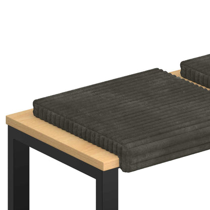 Bench Cushion 4 pcs Plush Corduroy Anthracite Depth 35 cm