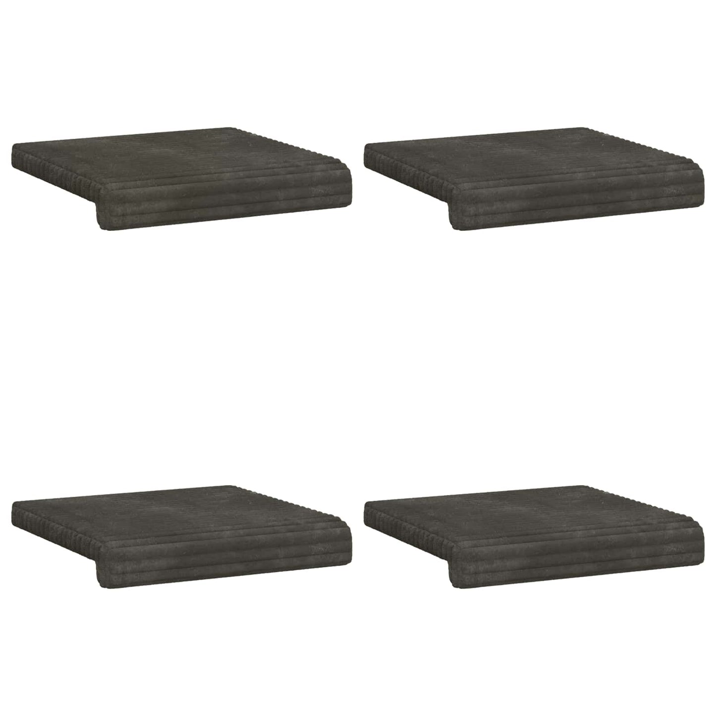 Bench Cushion 4 pcs Plush Corduroy Anthracite Depth 35 cm