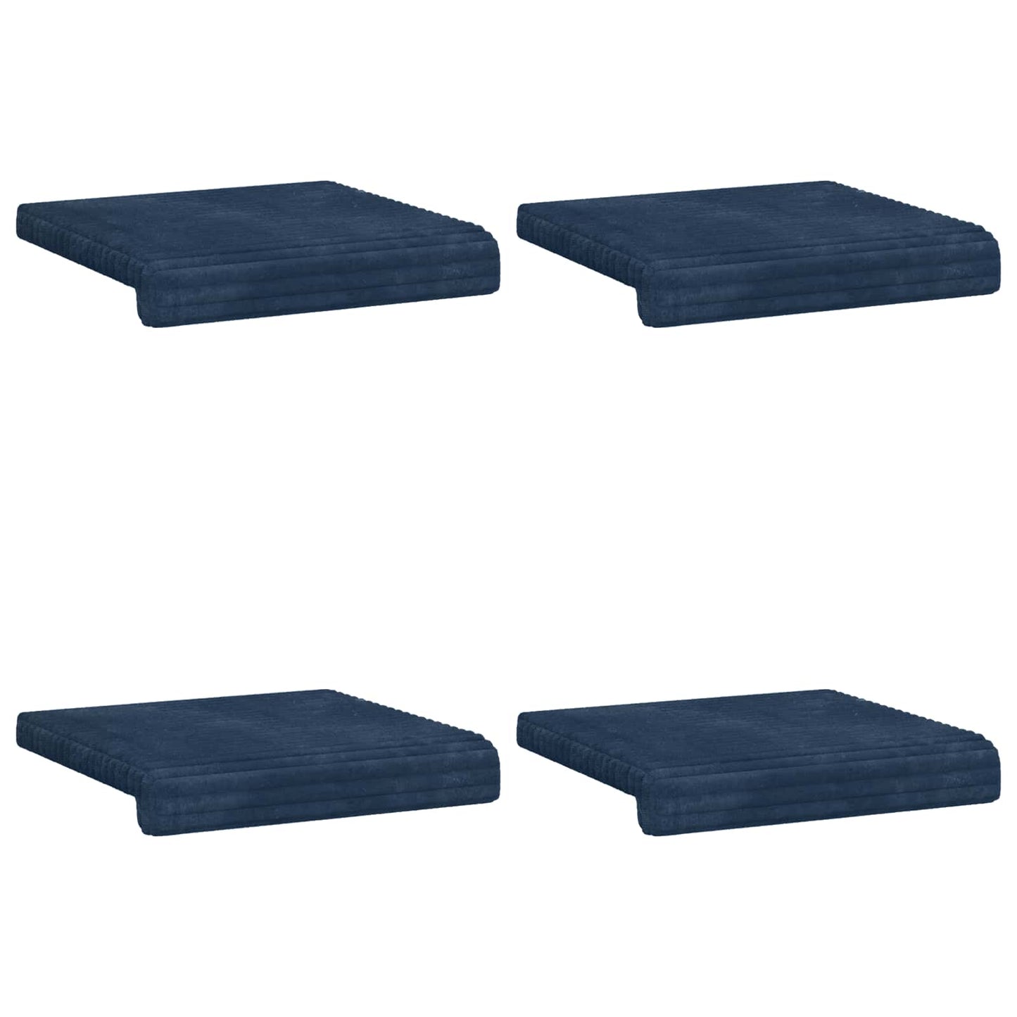 Bench Cushion 4 pcs Plush Corduroy Navy Blue Depth 35 cm