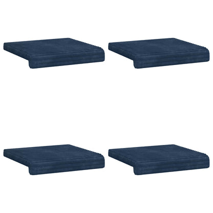 Bench Cushion 4 pcs Plush Corduroy Navy Blue Depth 35 cm
