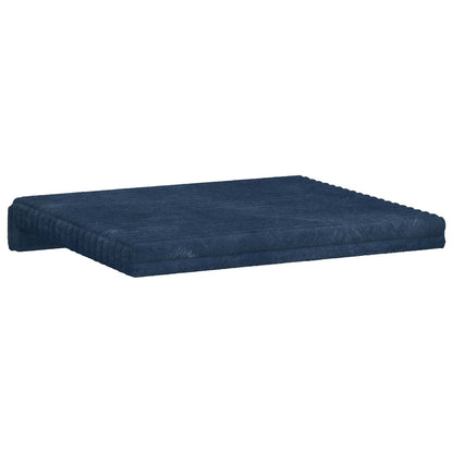Bench Cushion 4 pcs Plush Corduroy Navy Blue Depth 35 cm