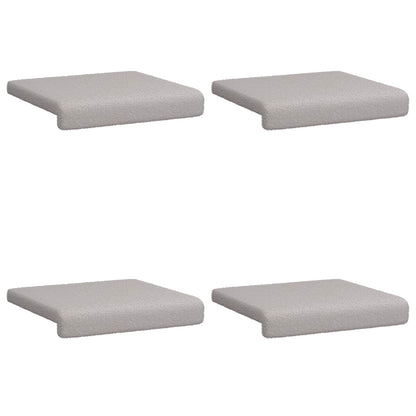 Bench Cushion 4 pcs Sherpa Fabric Light Grey Depth 35 cm