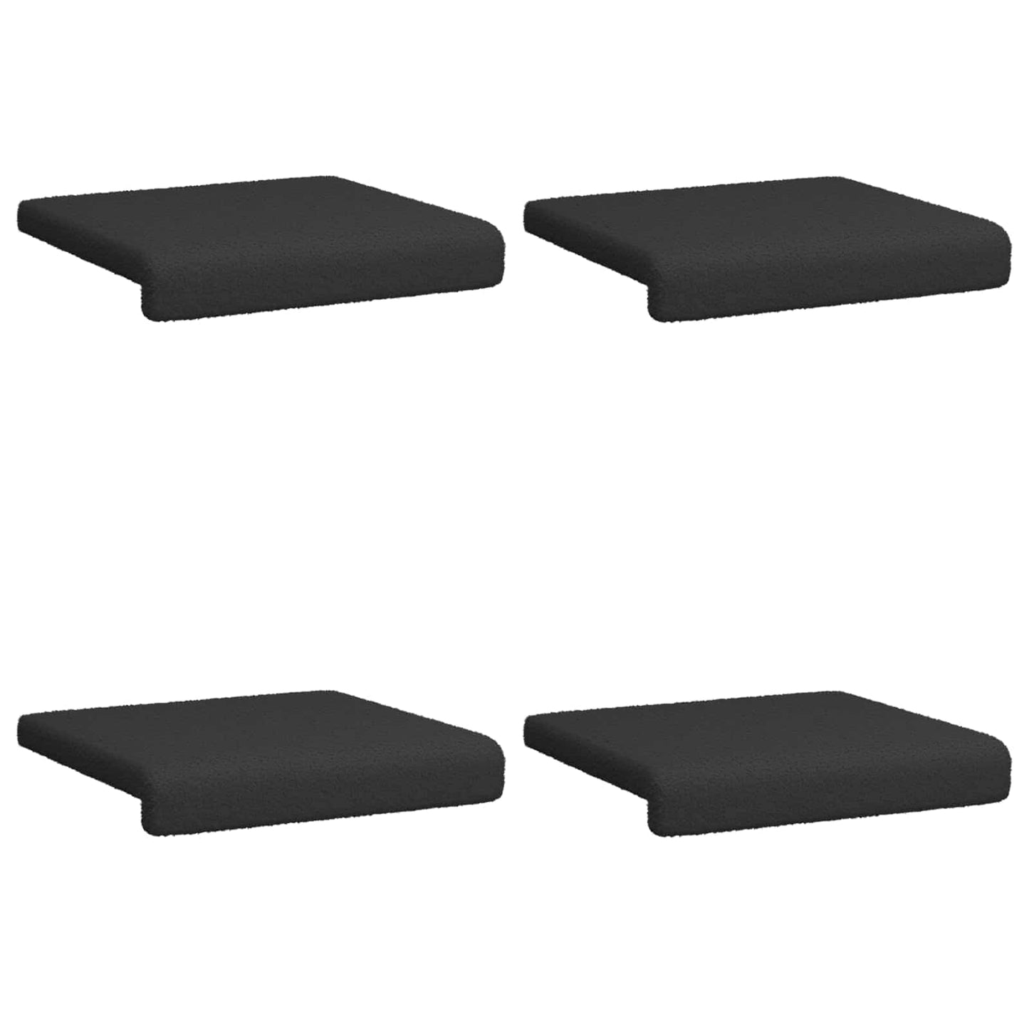 Bench Cushion 4 pcs Sherpa Fabric Black Depth 35 cm